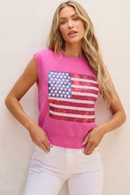 Load image into Gallery viewer, Bonbon Sparkling American Flag Knitted Vest
