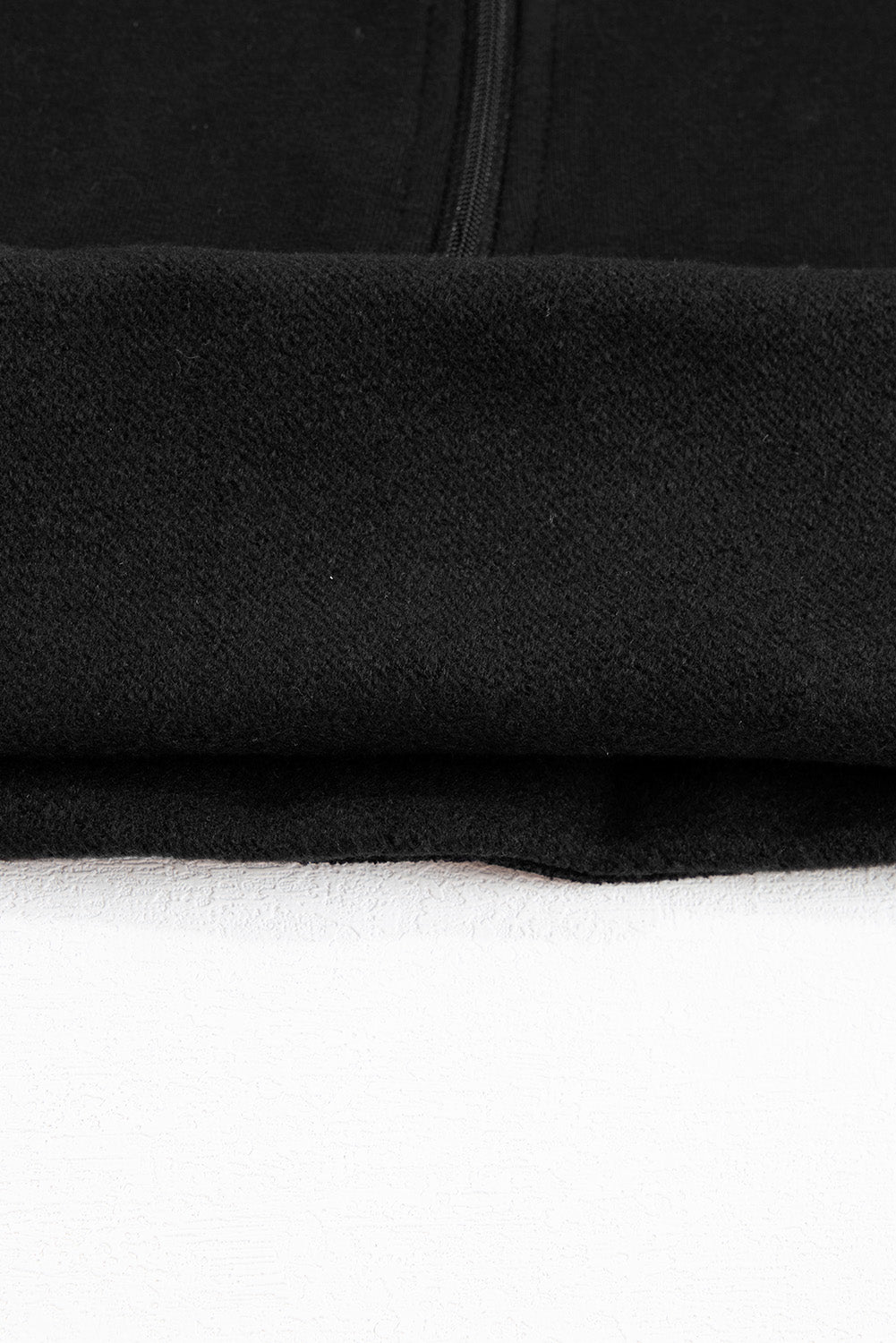 Sea Green Fleece Lined Zip Up Stand Collar Thumbhole Sleeve Sweatshirt