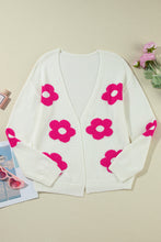 Load image into Gallery viewer, Rose Red Flower Pattern Open Front Cardigan
