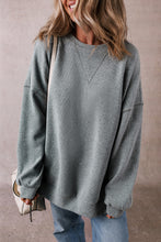 Load image into Gallery viewer, Medium Grey Side Split Drop Shoulder Oversized Top
