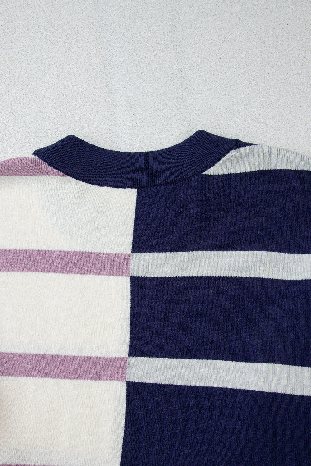 Blue Stripe Colorblock Oversized Sweater