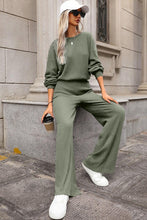 Load image into Gallery viewer, Laurel Green Solid Ribbed Knit Keyhole Back High Waist Jumpsuit
