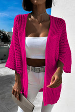 Load image into Gallery viewer, Khaki Hollow-out Bracelet Sleeve Knit Cardigan
