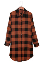 Load image into Gallery viewer, Green Turn-down Collar Plaid Shirt Coat
