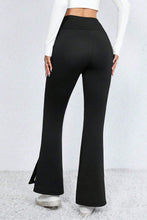 Load image into Gallery viewer, Black Thermal Lined Split Flare Leg Pants
