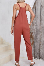 Load image into Gallery viewer, Gold Flame Side Pockets Harem Pants Sleeveless V Neck Jumpsuit
