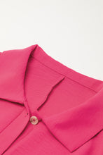 Load image into Gallery viewer, Bright Pink Half Button Collared Loose Romper
