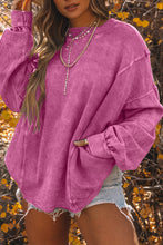 Load image into Gallery viewer, Gray Exposed Seam Twist Open Back Oversized Sweatshirt
