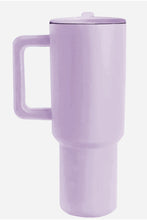 Load image into Gallery viewer, Pear Green Frosted Stainless Handle Large Vacuum Cup with Straw 40oz
