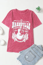 Load image into Gallery viewer, Gray Nashville Music City Graphic Mineral Washed Tee
