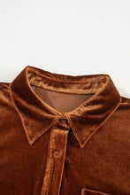 Load image into Gallery viewer, Chestnut Chest Pocket Velvet Shirt
