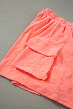 Load image into Gallery viewer, Grapefruit Orange Floral Textured Short Sleeve Top and Shorts Lounge Set
