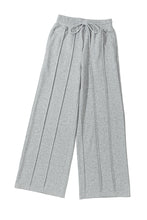 Load image into Gallery viewer, Gray Seamed Drawstring High Waist Wide Leg Sweatpants
