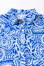 Load image into Gallery viewer, Blue Abstract Print Short Sleeve Casual Shirt
