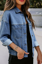 Load image into Gallery viewer, Wild Wind Washed Oversize Pocketed Denim Jacket
