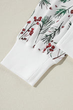 Load image into Gallery viewer, White Holly Print Thermal Pullover Pants Lounge Set
