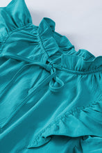 Load image into Gallery viewer, Green Tiered Ruffled Sleeves Mini Dress with Pockets
