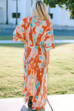 Load image into Gallery viewer, Multicolor Bohemian Tie Dye Pleated Shirt Collar Loose Jumpsuit
