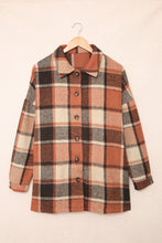 Load image into Gallery viewer, Red Plaid Print Buttoned Shirt Jacket
