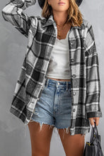 Load image into Gallery viewer, Red Plaid Print Buttoned Shirt Jacket
