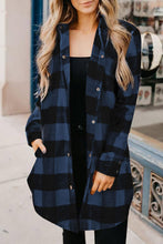 Load image into Gallery viewer, Green Turn-down Collar Plaid Shirt Coat
