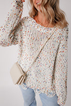 Load image into Gallery viewer, White Colorful Confetti Distressed Knit Sweater
