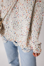 Load image into Gallery viewer, White Colorful Confetti Distressed Knit Sweater
