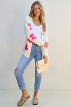 Load image into Gallery viewer, Rose Red Flower Pattern Open Front Cardigan
