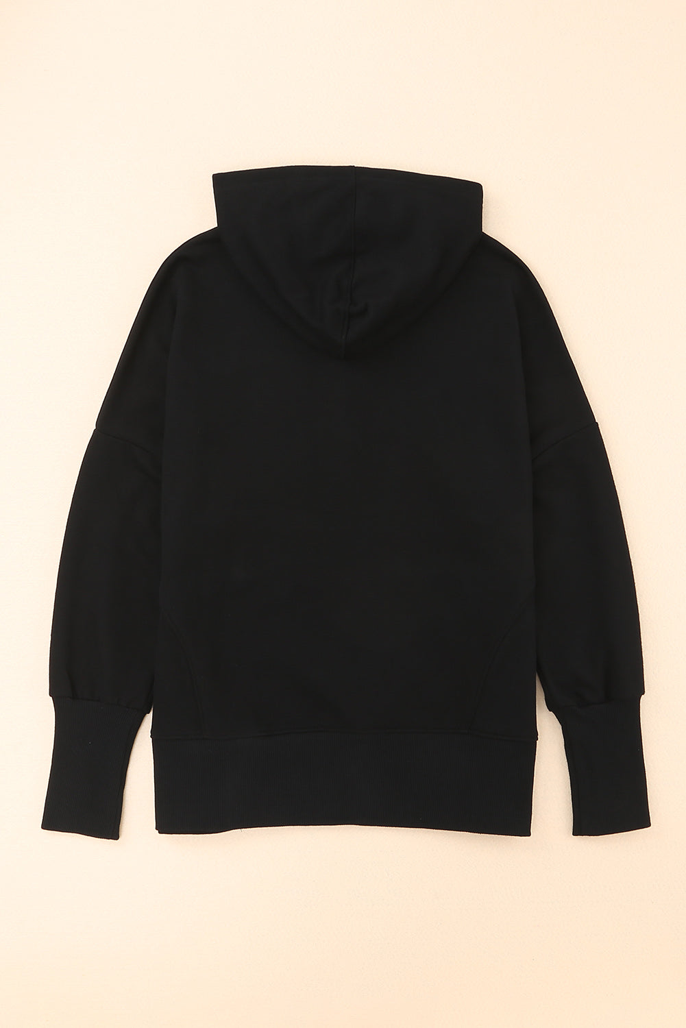 Green Batwing Sleeve Pocketed Henley Hoodie