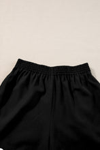 Load image into Gallery viewer, Black Ricrac Trim Tank Top Elastic Waist Shorts Set
