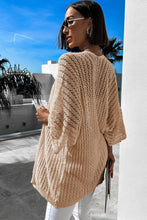 Load image into Gallery viewer, Khaki Hollow-out Bracelet Sleeve Knit Cardigan
