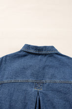 Load image into Gallery viewer, Dark Blue Washed Oversize Pocketed Denim Jacket
