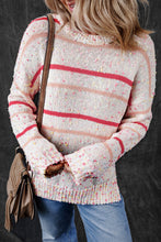 Load image into Gallery viewer, Pink Striped Confetti Knit Sweater
