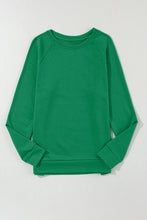 Load image into Gallery viewer, Red Solid Round Neck Raglan Sleeve Sweatshirt
