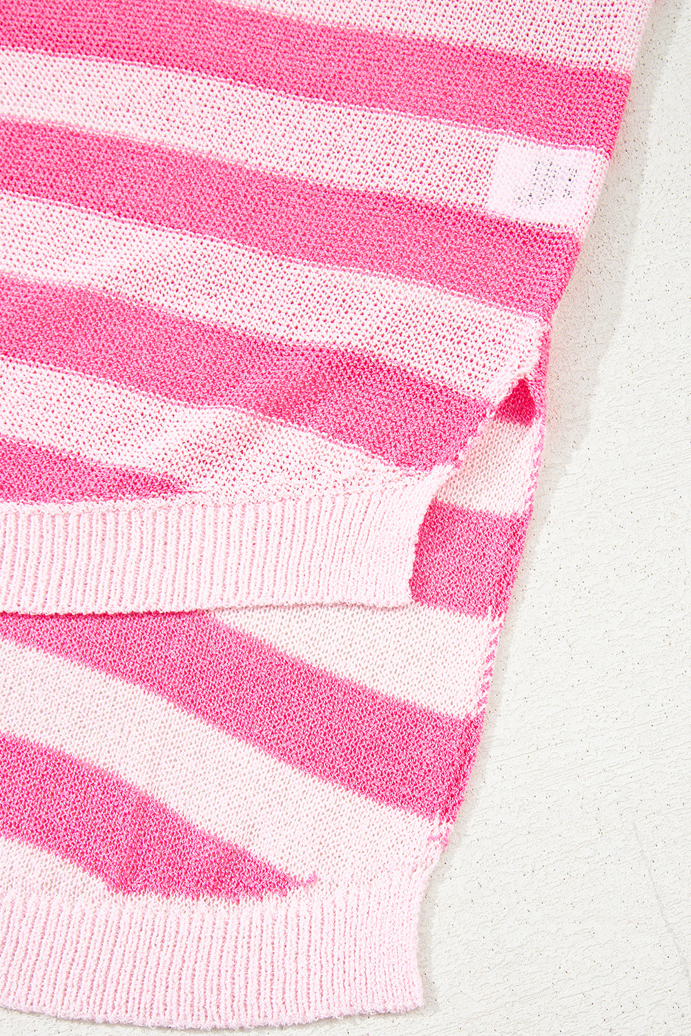 Pink Stripe USA Flag Notched Neckline Loose Sweater Vest