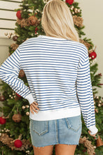 Load image into Gallery viewer, Blue Stripe Chenille FIRECRACKER Embroidered Sweatshirt
