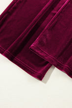 Load image into Gallery viewer, Burgundy Solid Drawstring Waist Wide Leg Pants
