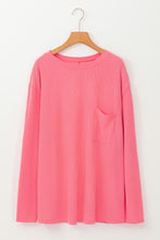 Load image into Gallery viewer, Peach Blossom Plus Size Ribbed Textured Long Sleeve T Shirt
