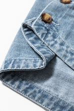 Load image into Gallery viewer, Dusk Blue Slit Buttons Pocketed Denim Jacket
