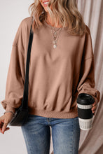 Load image into Gallery viewer, Gray Exposed Seam Batwing Sleeve Drop Shoulder Sweatshirt
