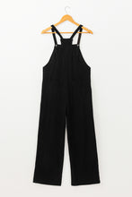 Load image into Gallery viewer, Black Solid Pocketed Loose Fit Corduroy Overall
