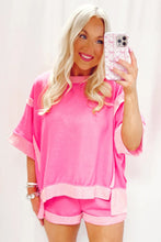 Load image into Gallery viewer, Sachet Pink Colorblock Half Sleeve Top and Shorts Set
