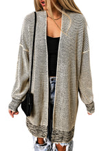 Load image into Gallery viewer, Yellow Plaid Knitted Long Open Front Cardigan
