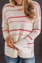 Load image into Gallery viewer, Pink Striped Confetti Knit Sweater
