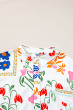 Load image into Gallery viewer, Ricrac Trim Floral Short Sleeve Shirt and Shorts Outfit
