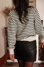 Load image into Gallery viewer, Black Stripe CIAO AMORE Graphic Buttoned Pullover Sweatshirt
