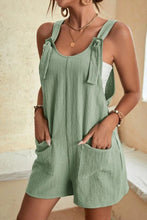 Load image into Gallery viewer, Green Adjustable Straps Pocketed Textured Romper
