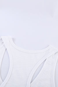 Gray Scoop Neck Basic Solid Tank Top