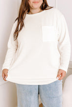 Load image into Gallery viewer, Peach Blossom Plus Size Ribbed Textured Long Sleeve T Shirt
