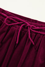 Load image into Gallery viewer, Burgundy Solid Drawstring Waist Wide Leg Pants
